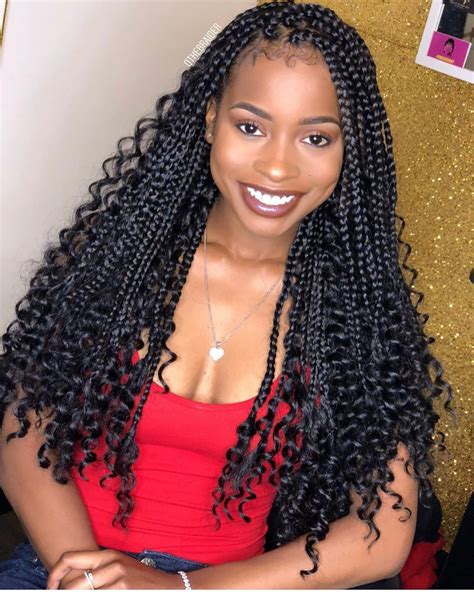 curly hair goddess braids